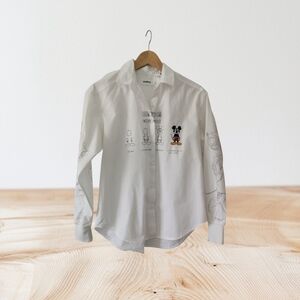Disney White Blouse with Mickey Mouse Design